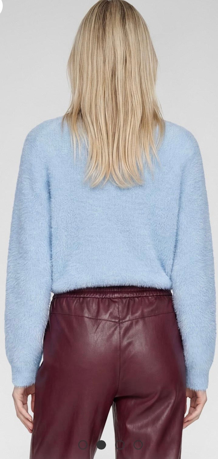 Rabe Textured Round Neck Jumper, Blue