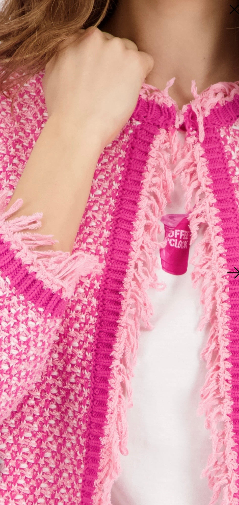 FRINGE TWEED CARDIGAN
COLOR: Spring flower