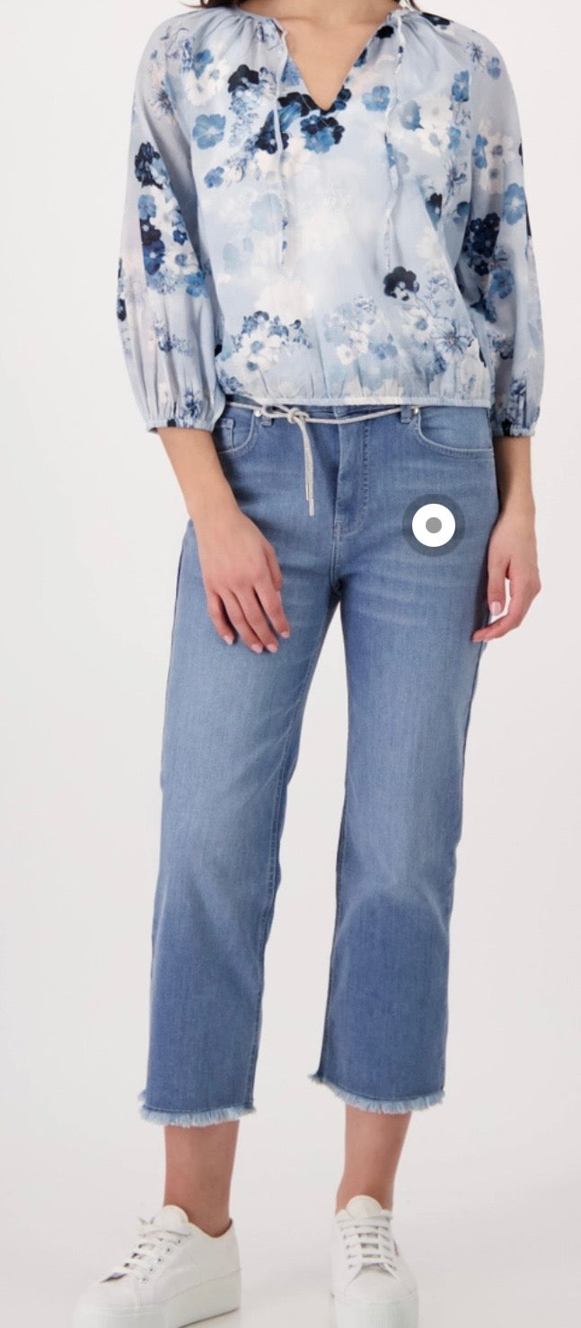 NEW-BLOUSE WITH FLORAL PATTERN IN SEASIDE PATTERN