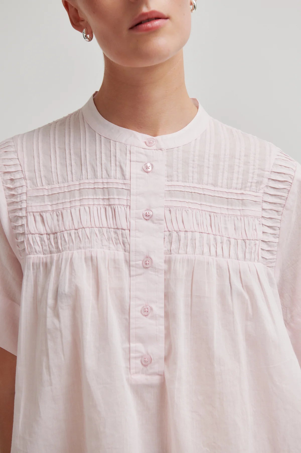 Maise SS Blouse in crystal pink