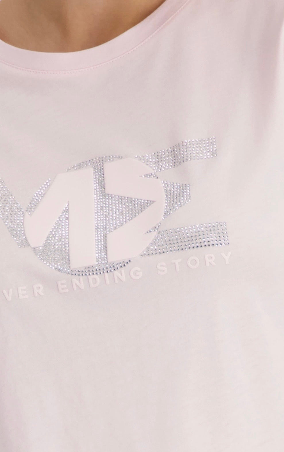 NEWT-SHIRT WITH RHINESTONES in French rose