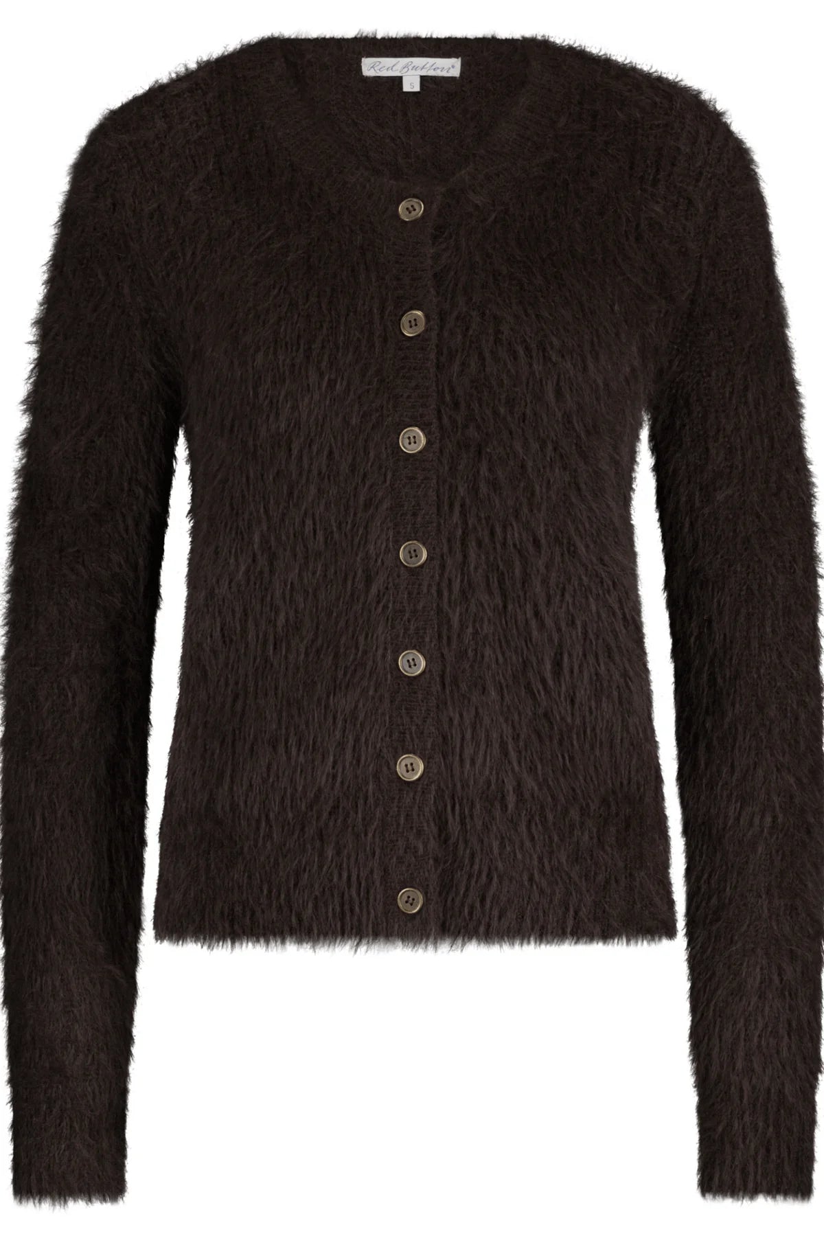 Red Button SRB4643 Cardigan Fuzzy Espresso