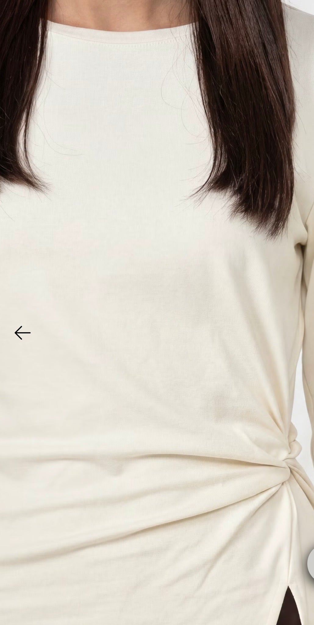 NEW LONG-SLEEVE SHIRT WITH KNOT DETAIL
COLOR: Antique white