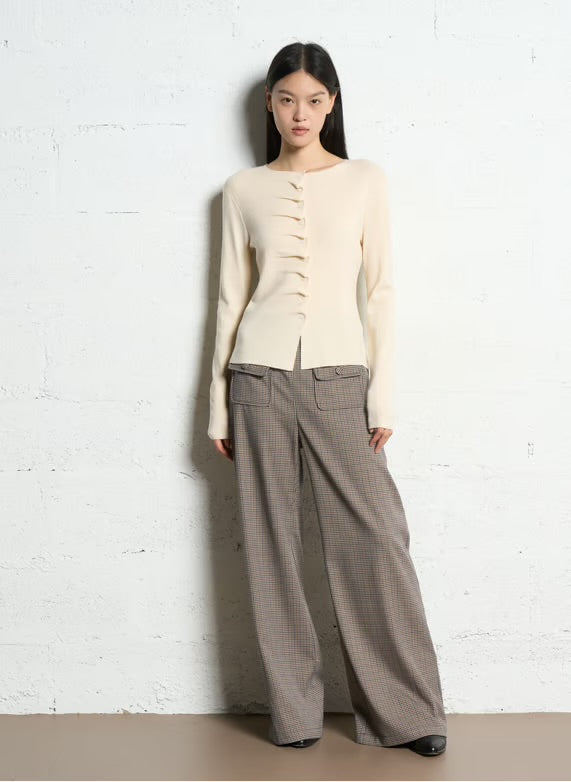 New
Suncoo
Straight fine-knit cardigan - Beige – GAMIRA