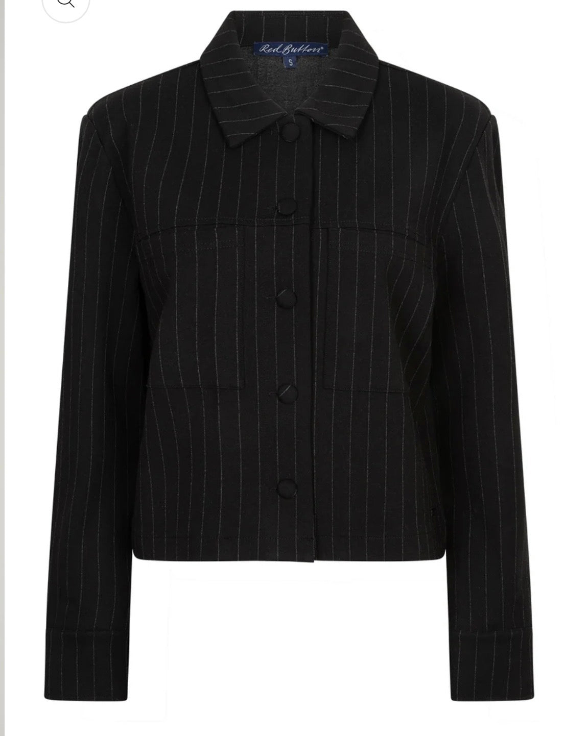 Red Button Punta Pinstripe Jacket Black