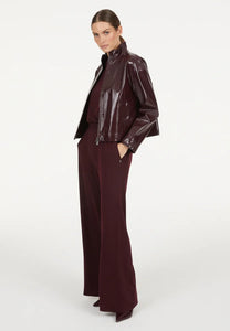 Jacket in vegan patent leather Bordeaux