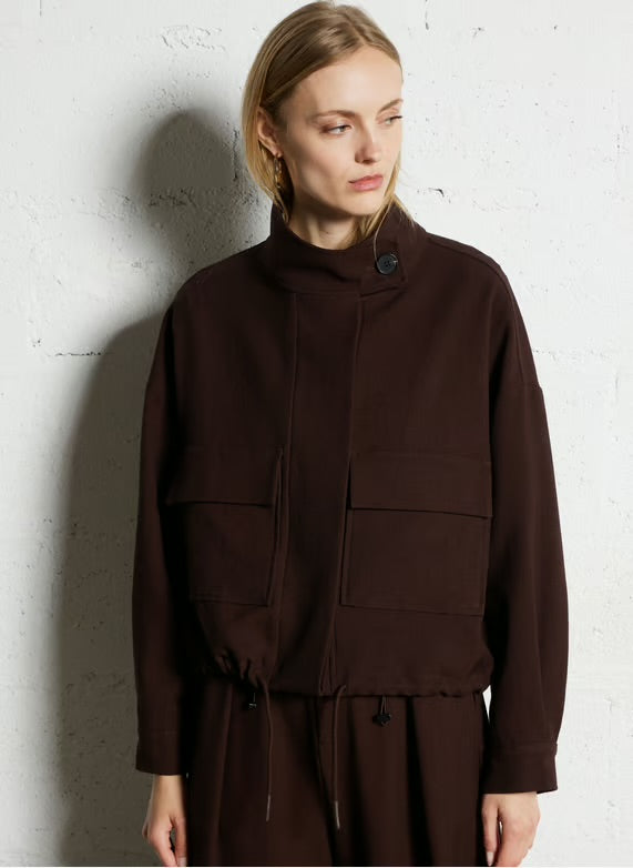 Suncoo
Oversized high collar jacket - Brown – DONA