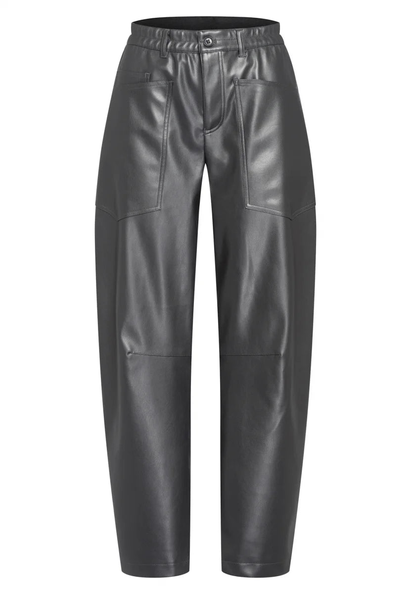 Charcoal Trousers in vegan leather