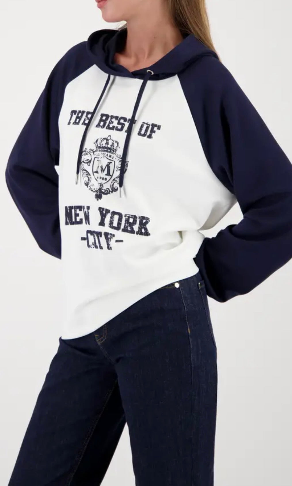 Navy and White New York Sweat