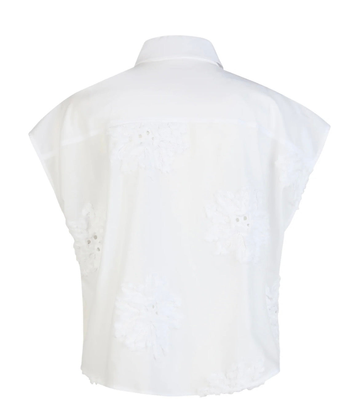 Marc Aurel  Embroidered Shirt Blouse Without Sleeves