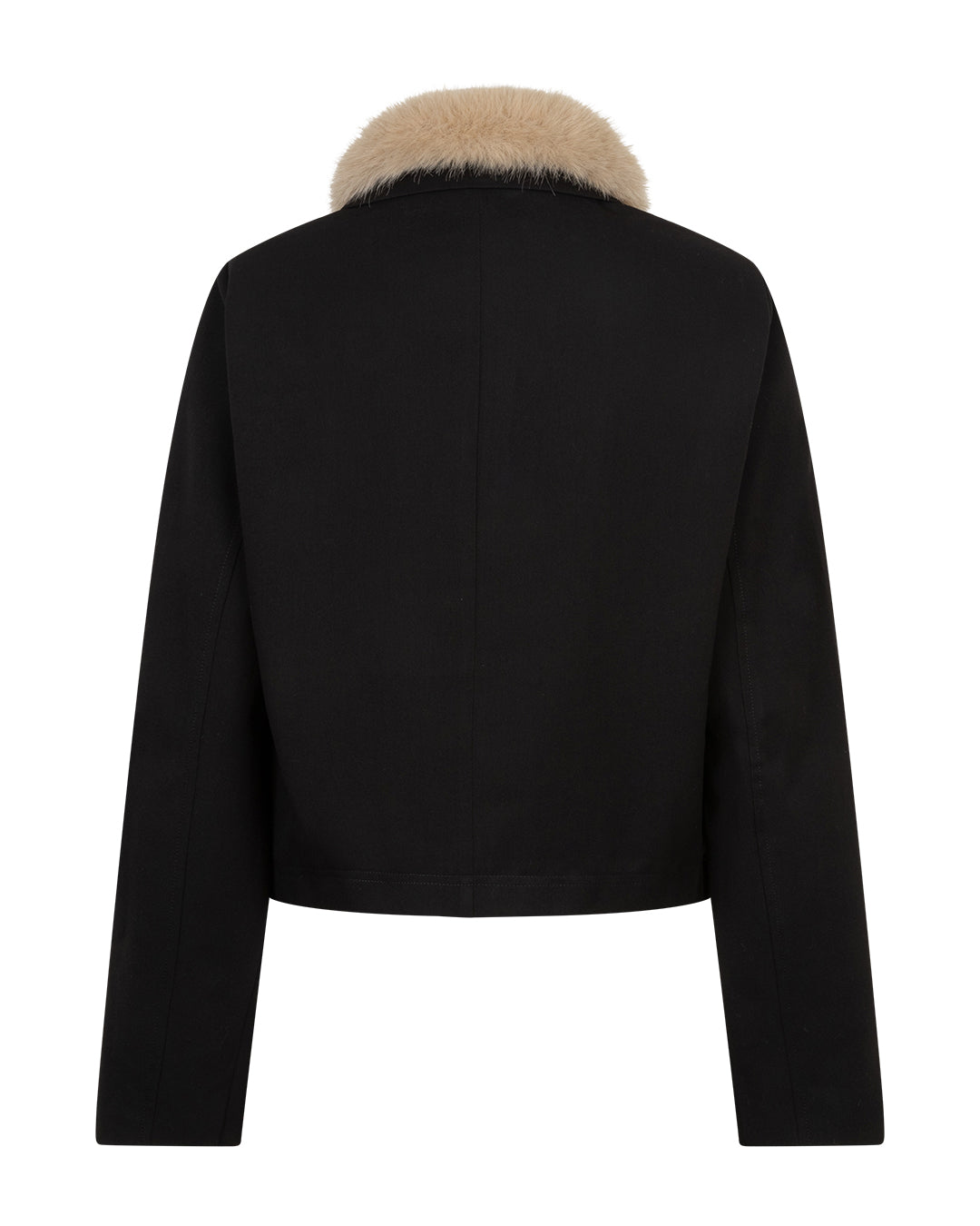 Jacket & fur collar Black
