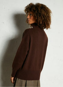 Suncoo
Loose-fit wool sweater with high neck - Brown – PALACE