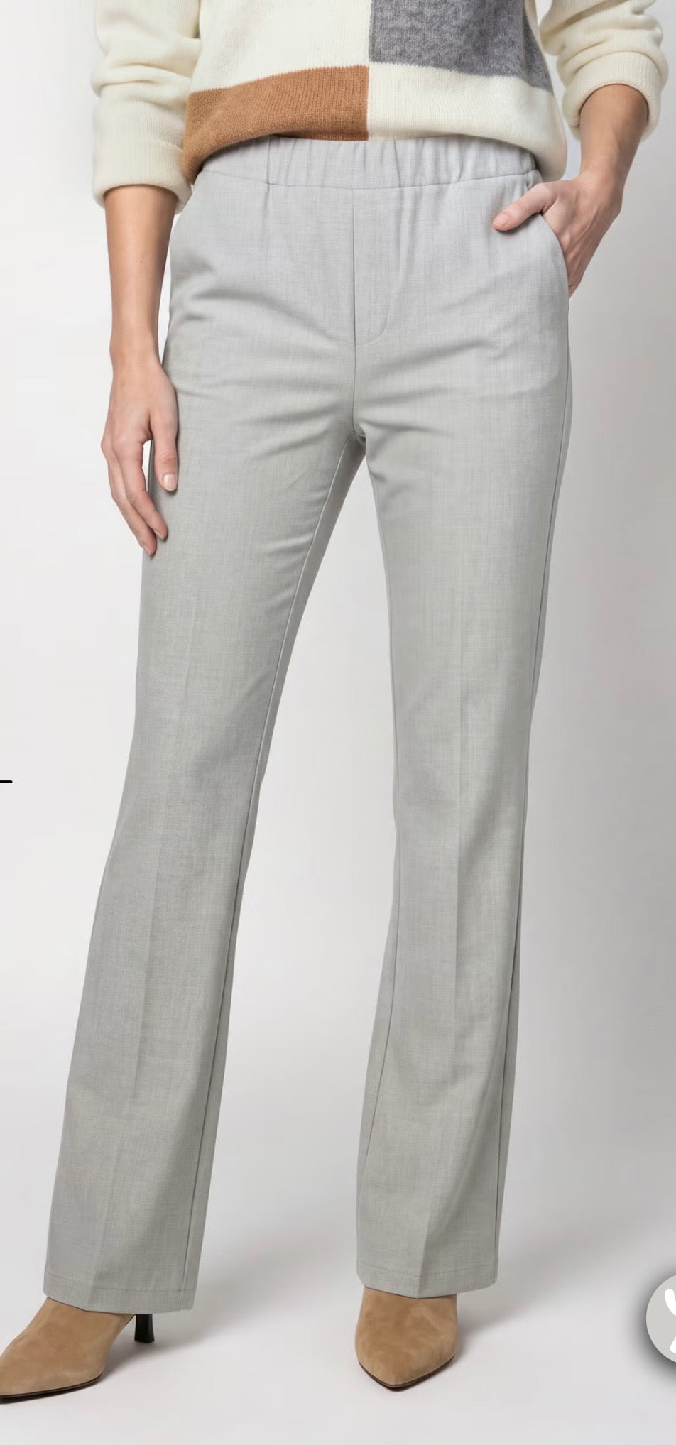 NEW WIDE LEG BUSINESS TROUSERS
COLOR: Light grey melange