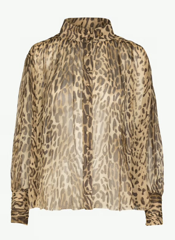 Eco-friendly
New
Suncoo
Flowy printed sheer blouse - Beige – LUX