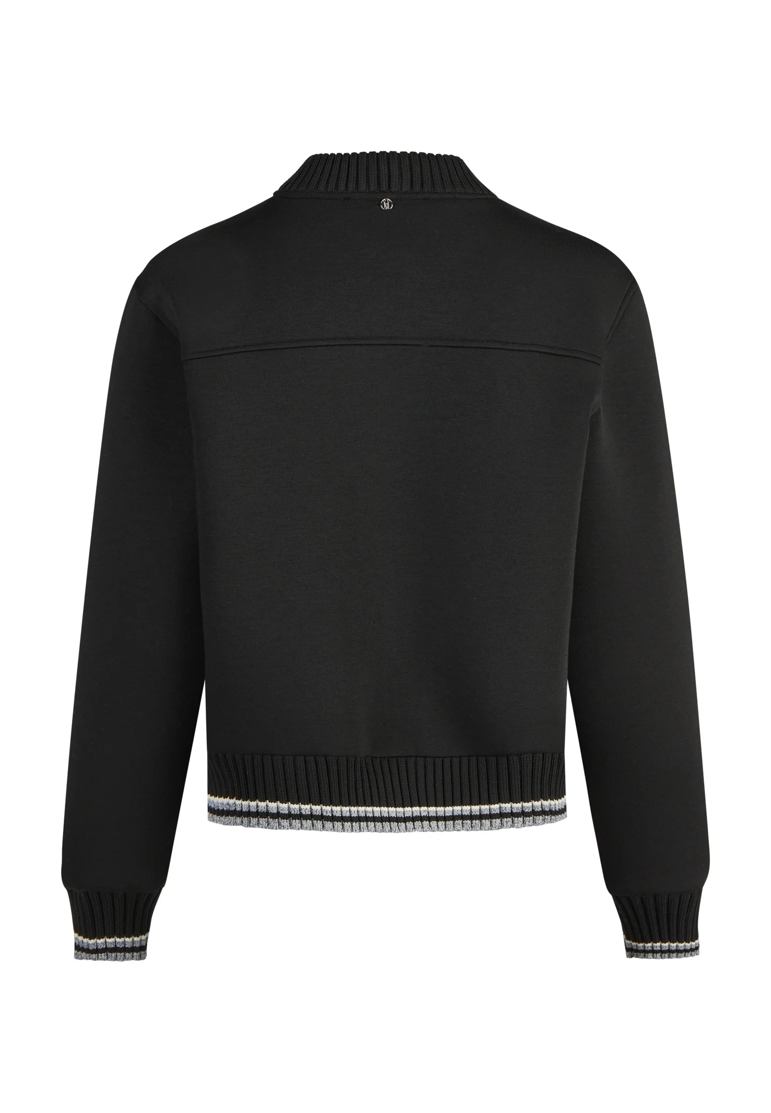 BLACK BOMBER JACKET WITH CHARCOAL & WHITE DETAIL