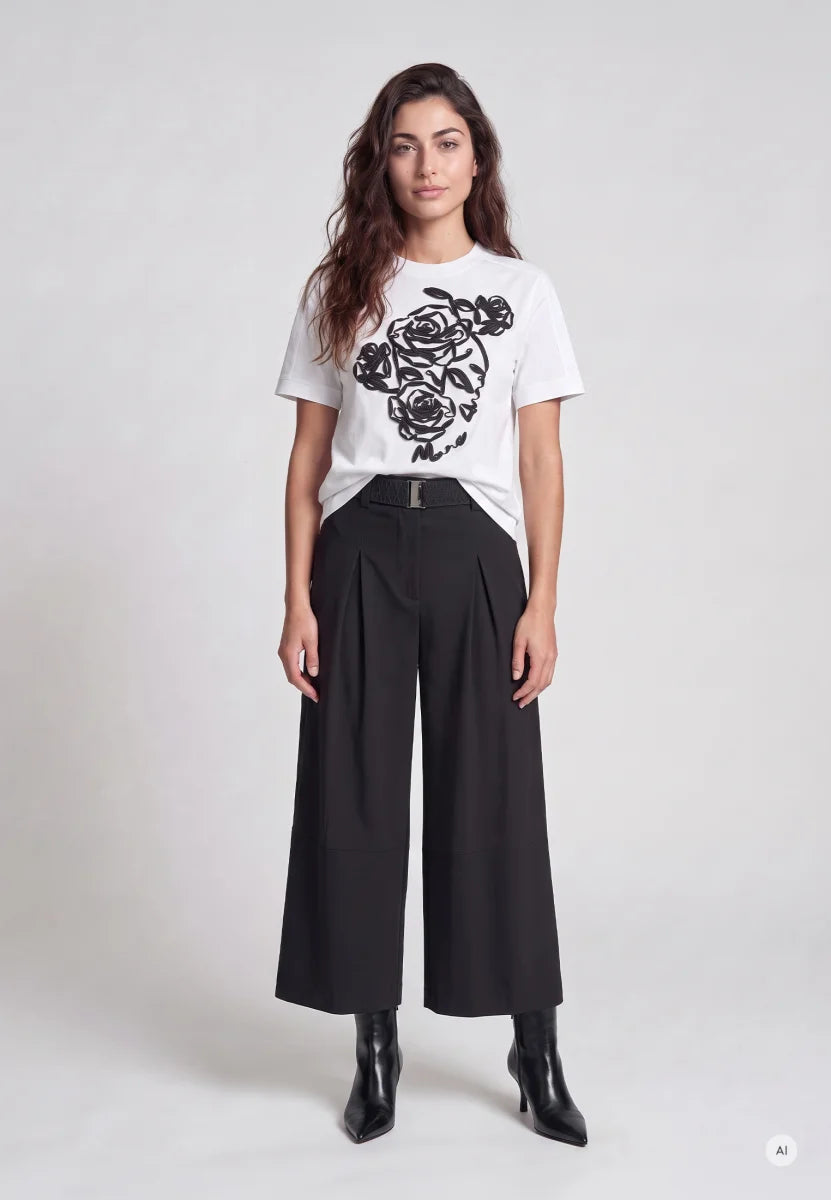 Shirt with rose artwork