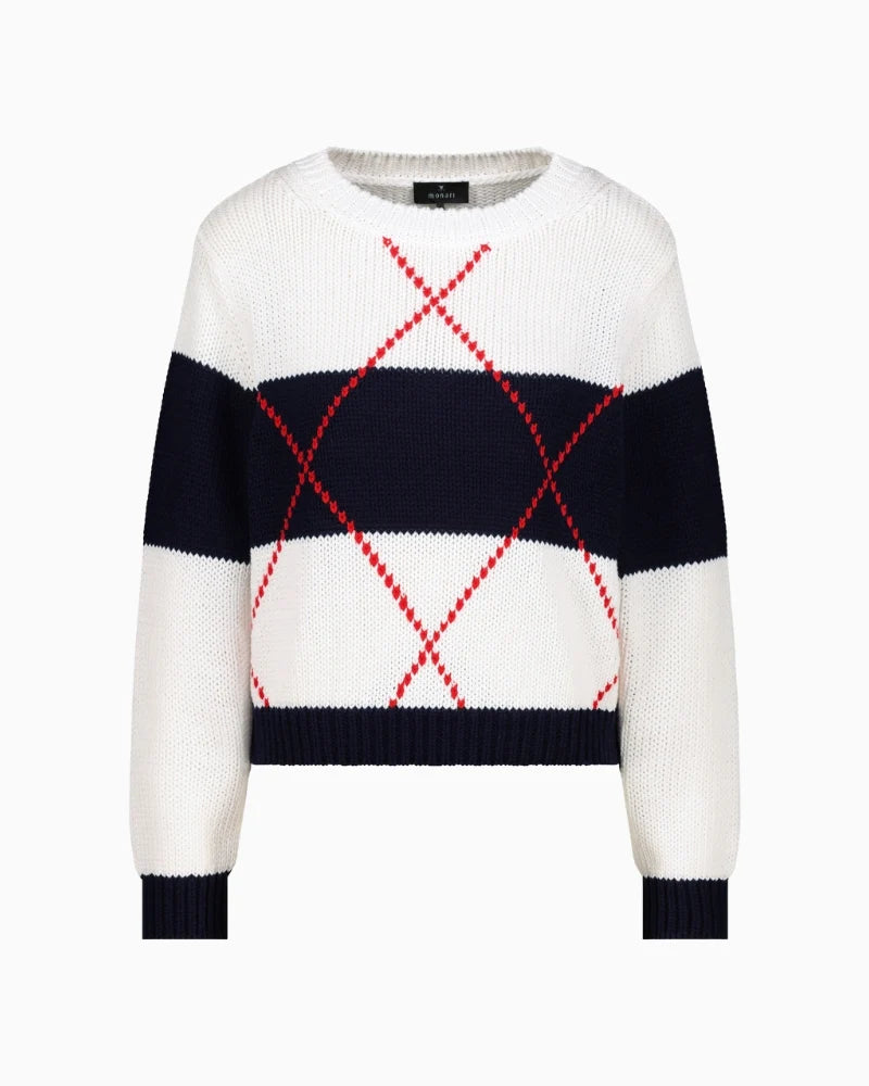 Monari - Knitted Jumper with Intarsia Pattern