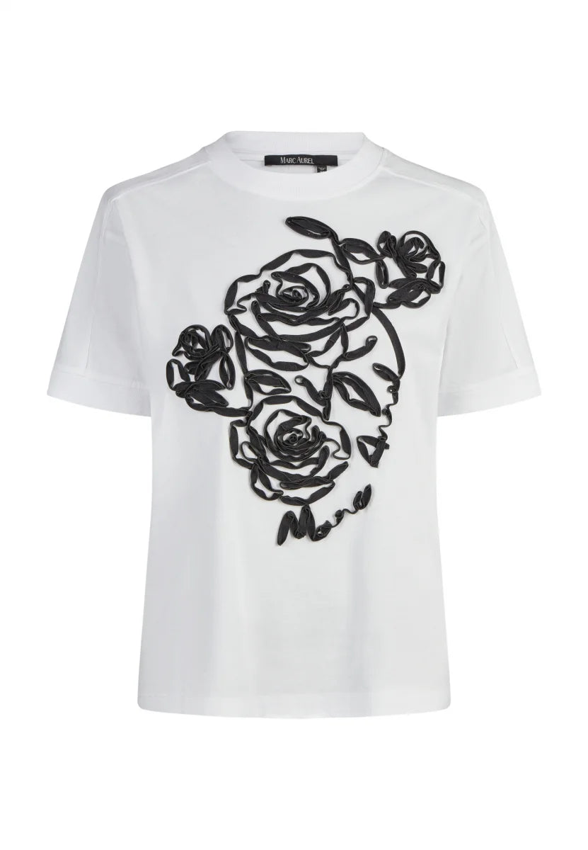 Shirt with rose artwork