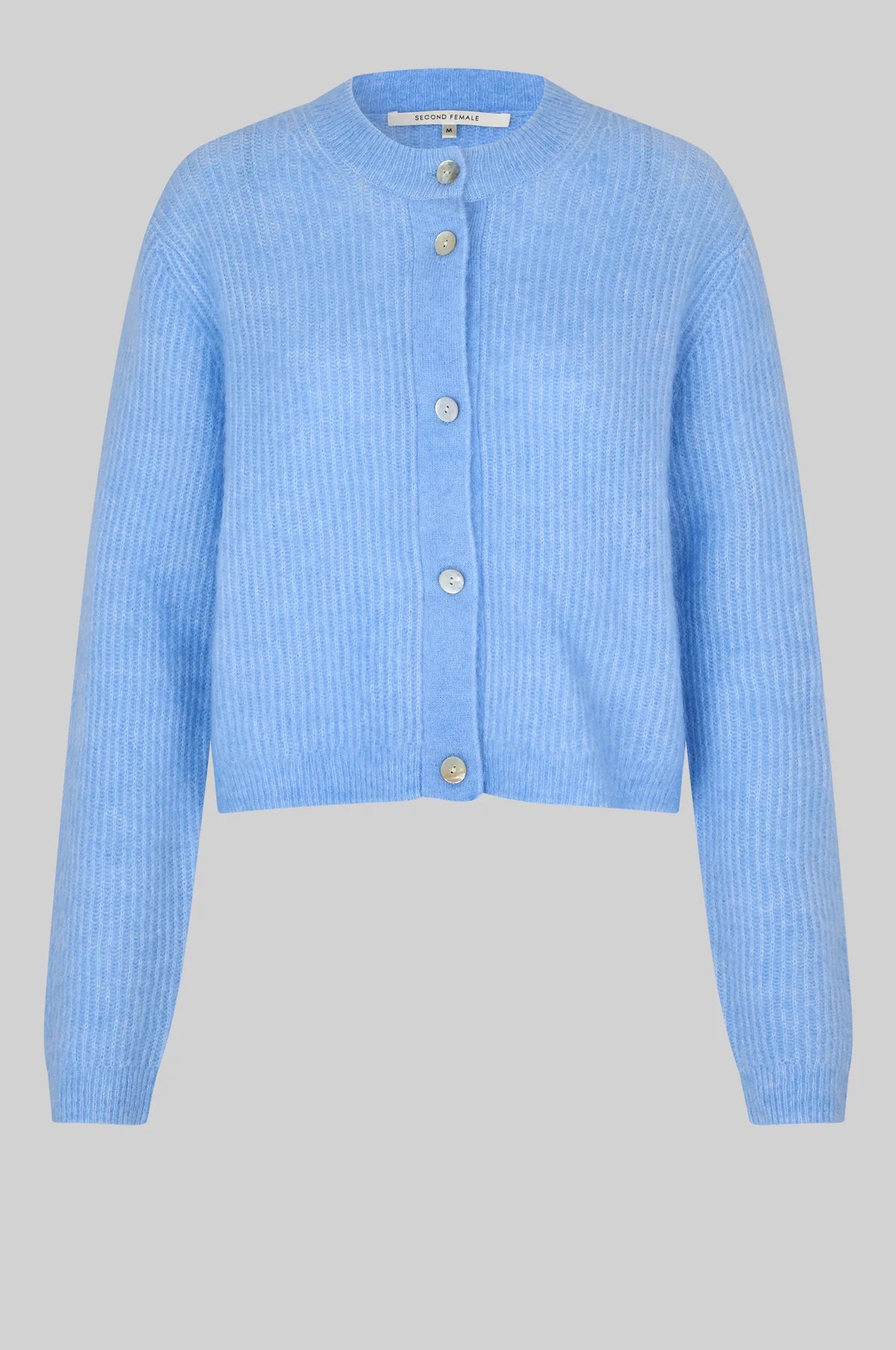 Andrea Knit Rib LS Cardigan in frozen forjd