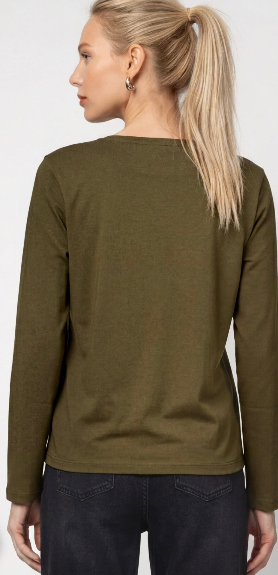 NEWLONG-SLEEVE SHIRT WITH DECORATIVE DETAILS
COLOR:Olive
