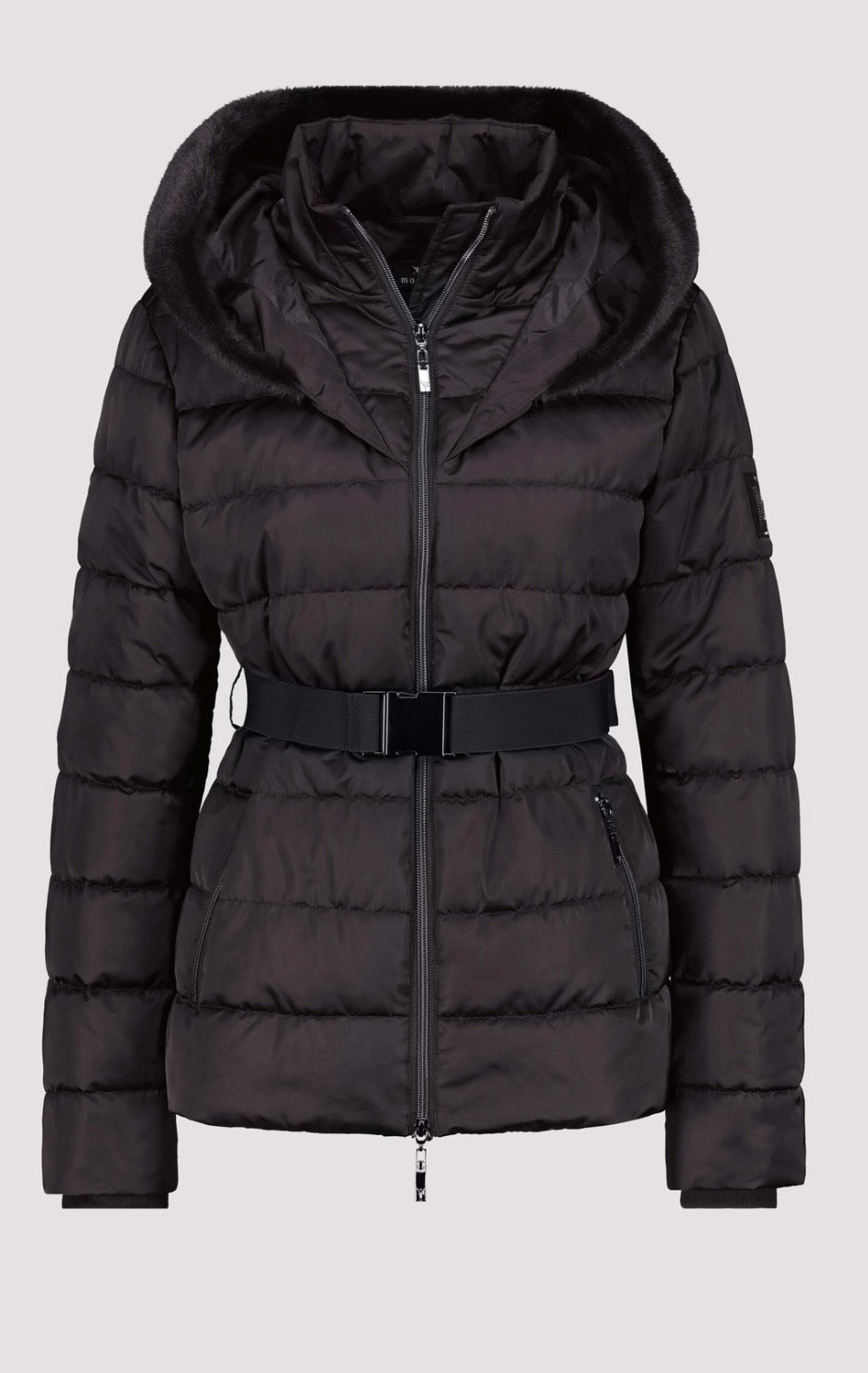 QUILTED JACKET WITH A WAIST BELT
COLOR:BLACK