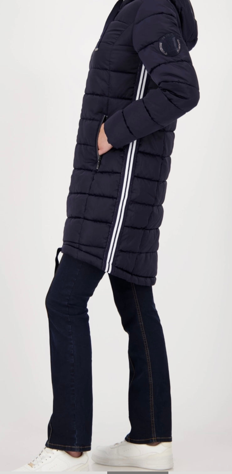 NEWQUILTED COAT WITH STRIPES
COLOR:Night Sky