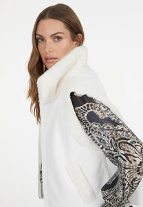 Faux fur vest in cream