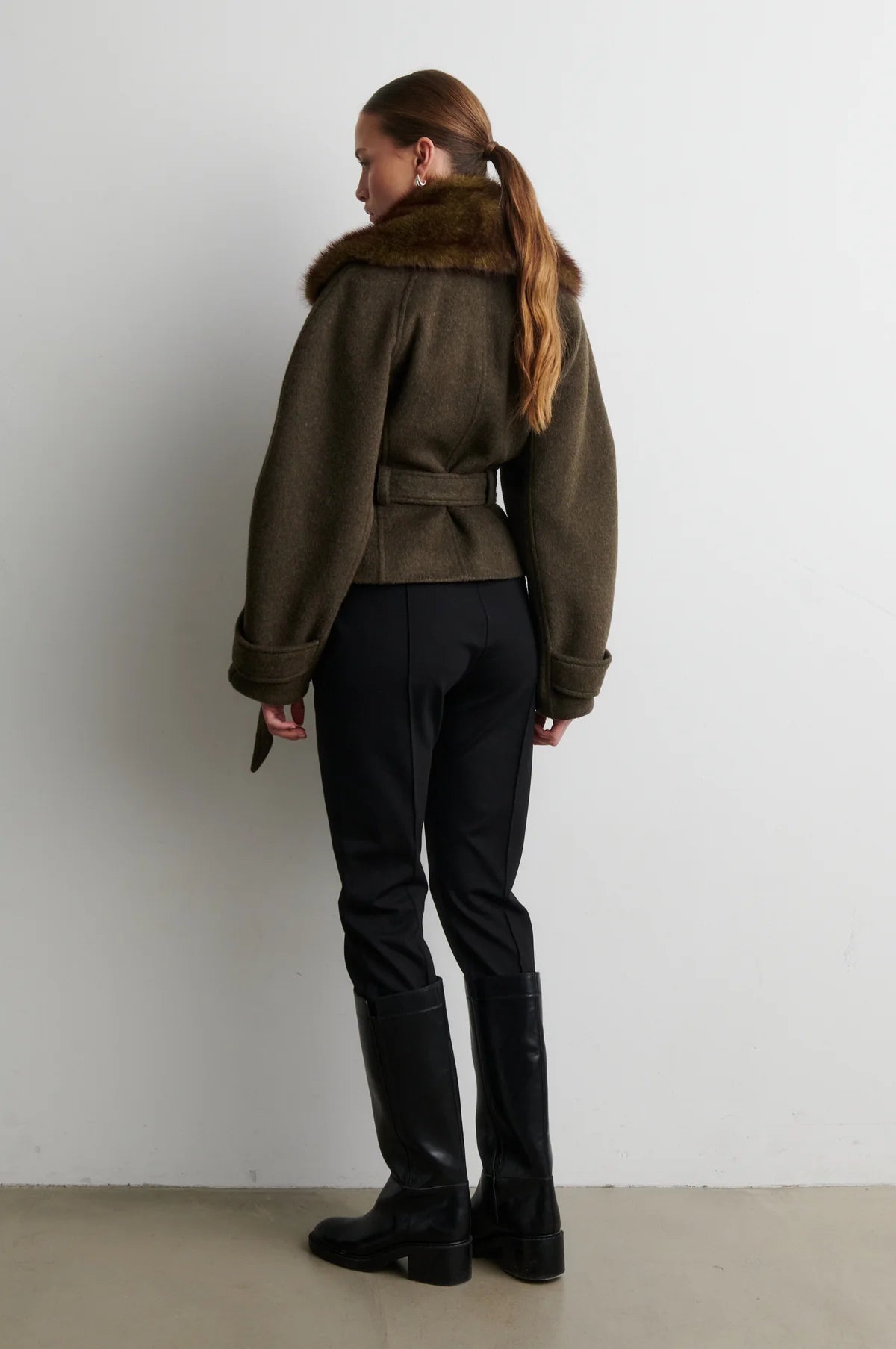 Agola Belt Jacket black olive