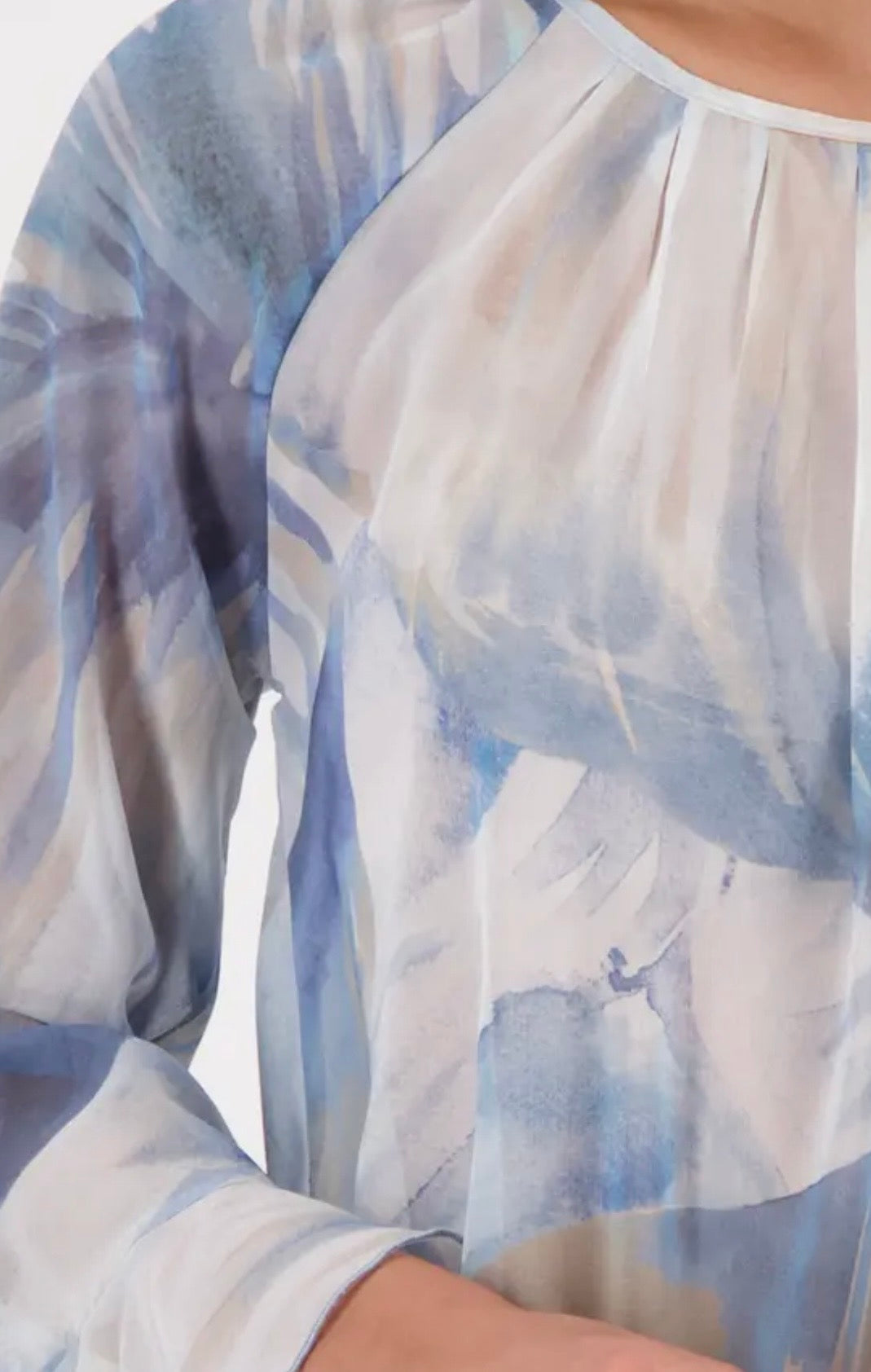 Light blue & sand viscose top