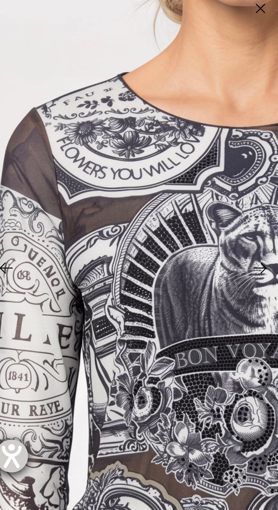 LONG-SLEEVE SHIRT WITH EMBLEM PATTERN IN BLACK/KHAKI