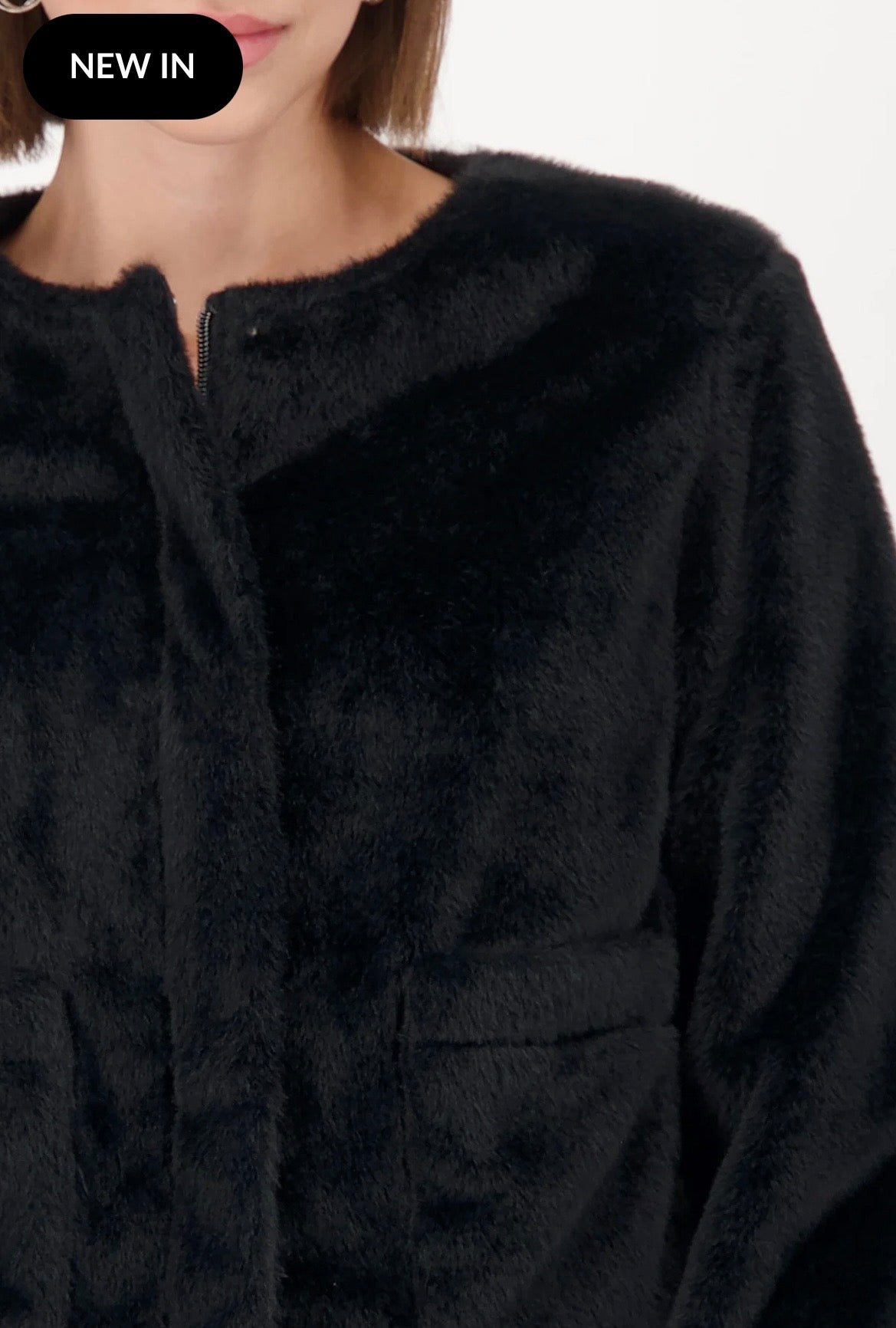 FAUX FUR JACKET - BLACK