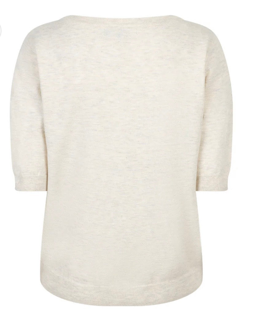 Red Button Terry Sweater Chestprint