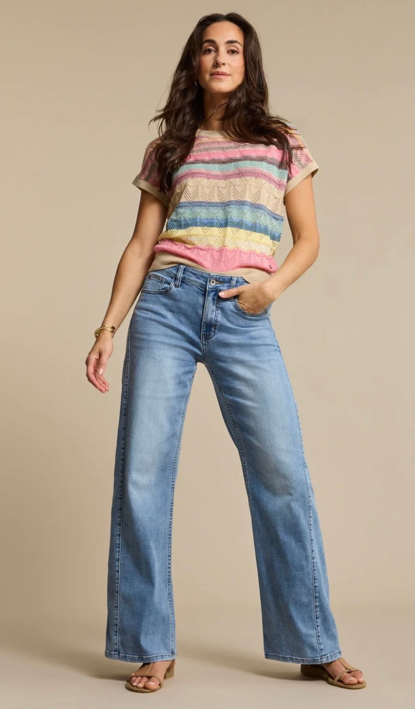 RED BUTTON CLAUDETTE SLANTED SEAM LIGHTBLUE