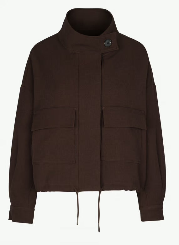 Suncoo
Oversized high collar jacket - Brown – DONA