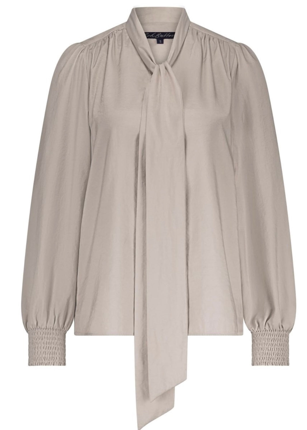 Red Button Estelle bow sparkle blouse in Latte