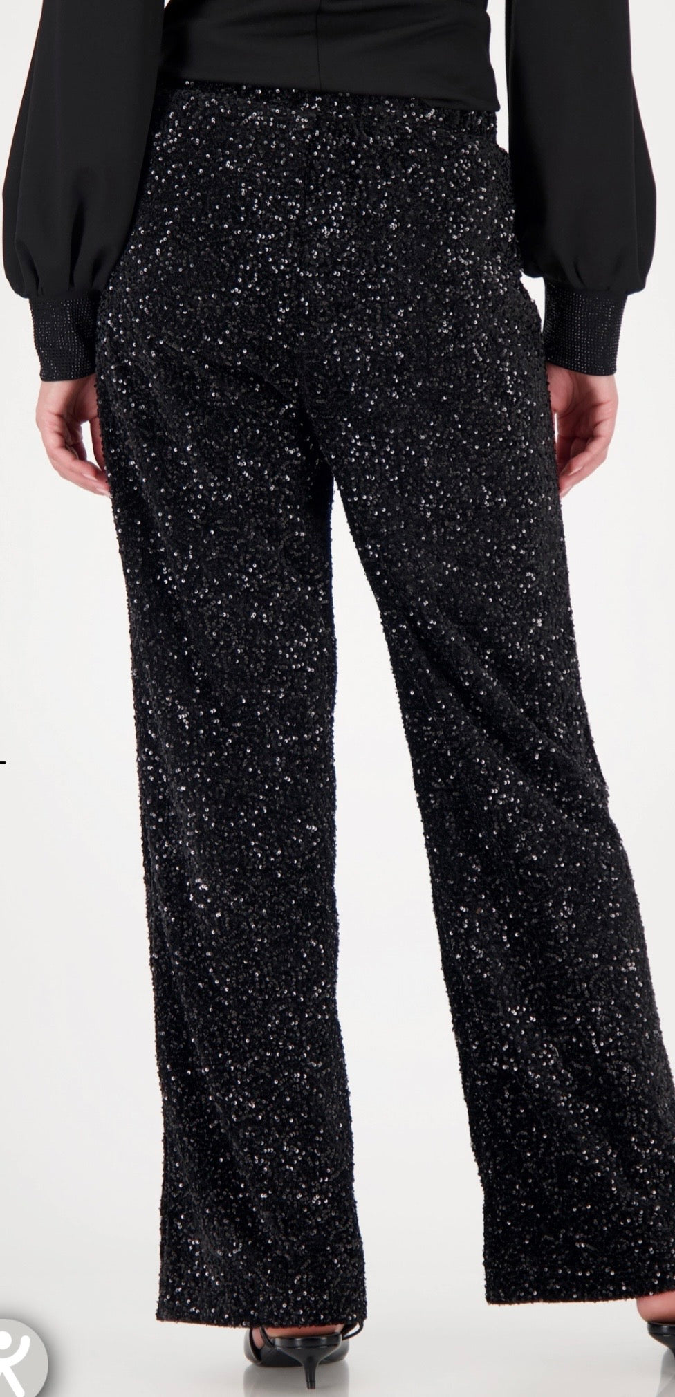 WIDE-LEG PANTS WITH SEQUINS
COLOR: Black