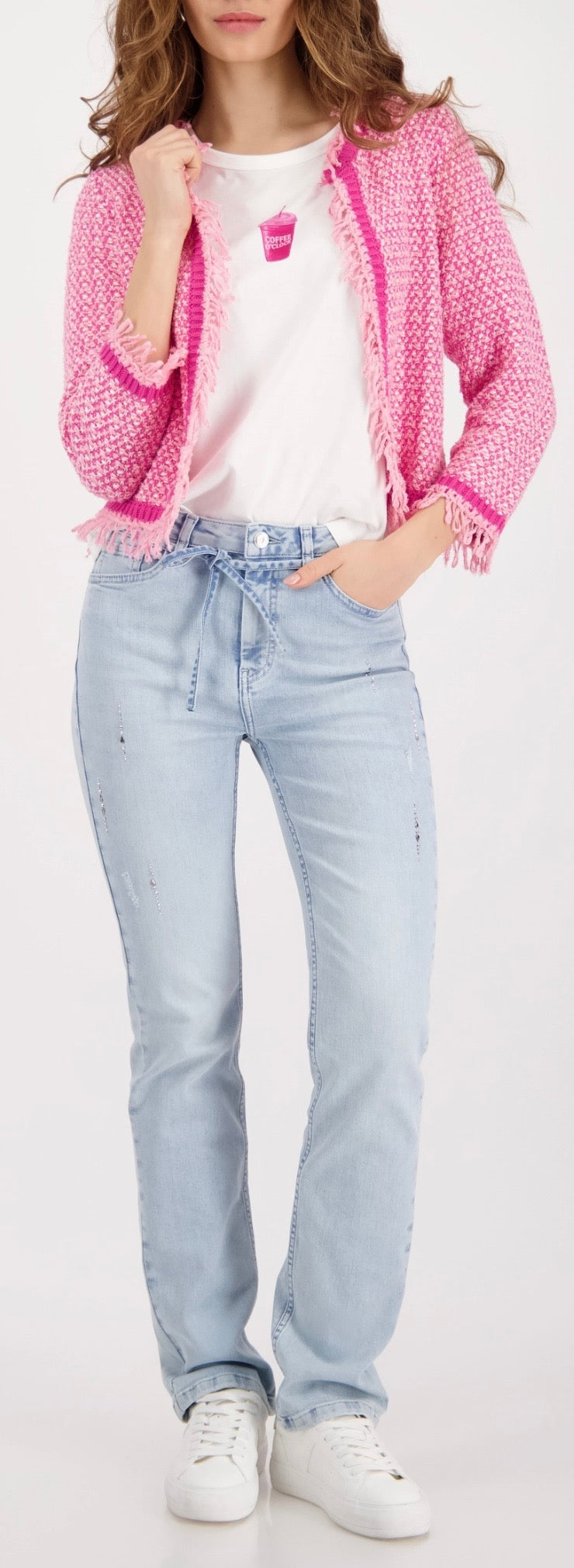 FRINGE TWEED CARDIGAN
COLOR: Spring flower