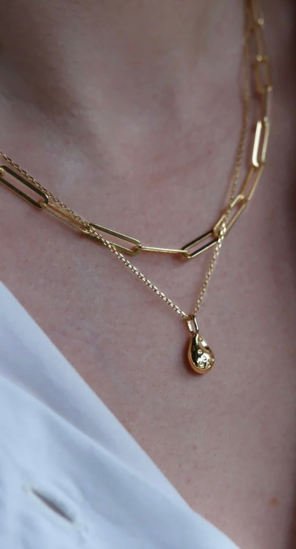 Nugget Necklace with Zircon