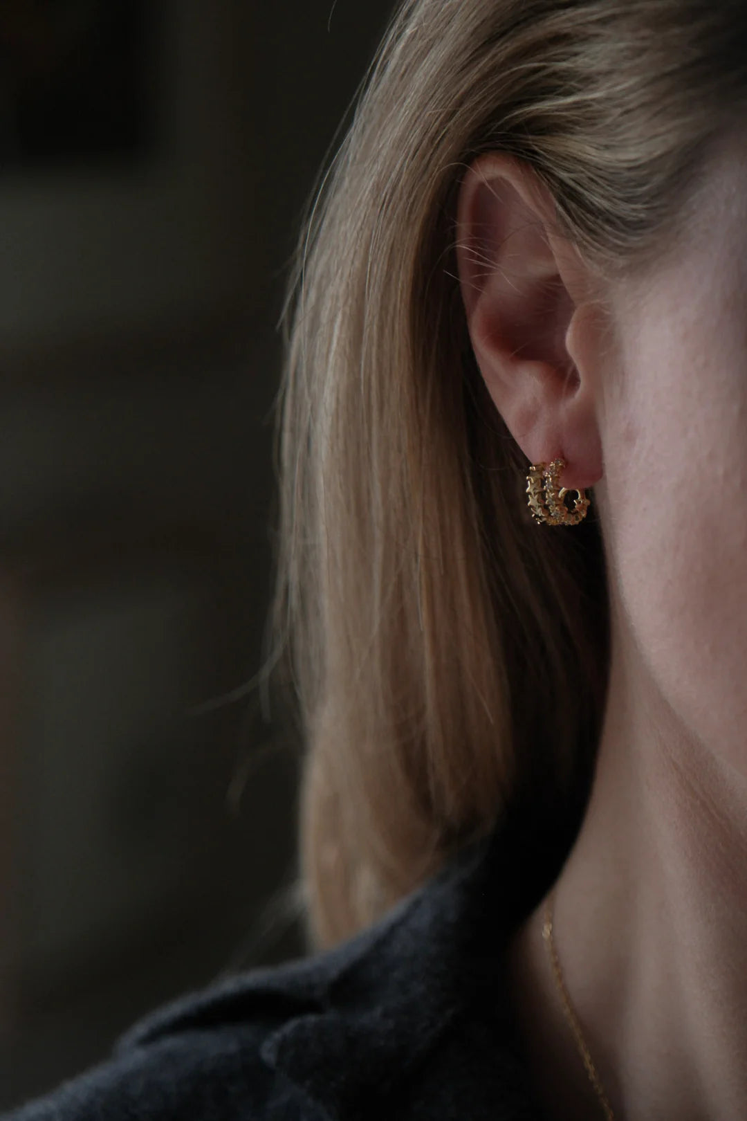 Gold Stella Mini Hoops