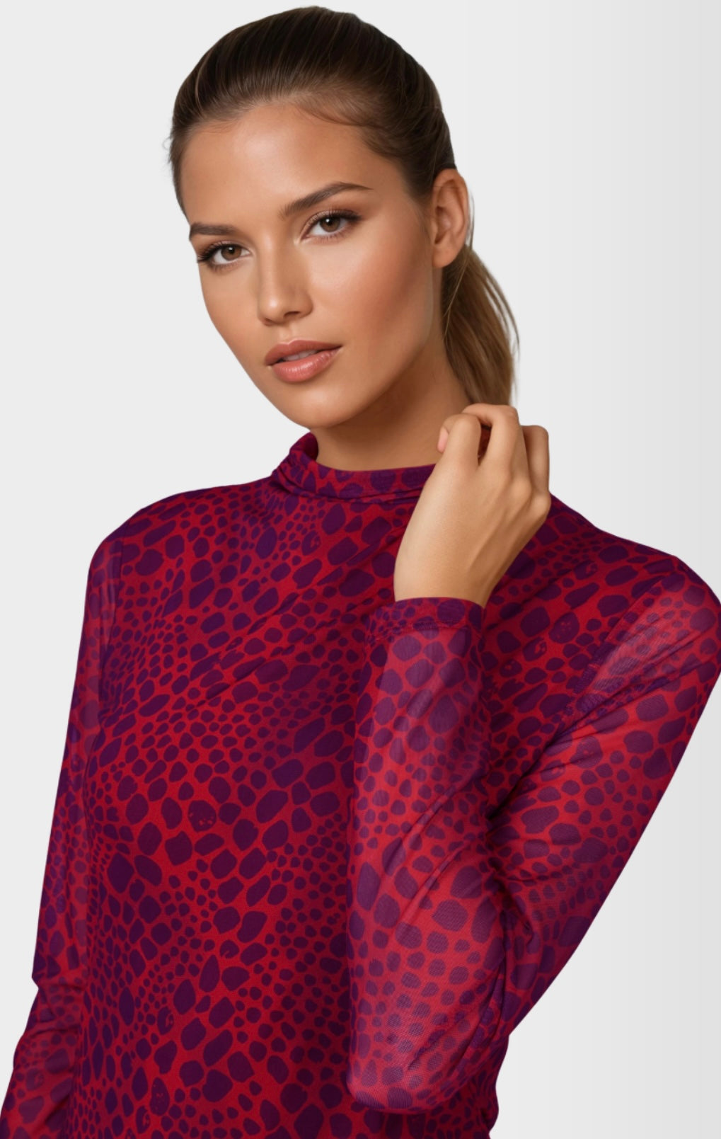 Dress in reptile print in red varied