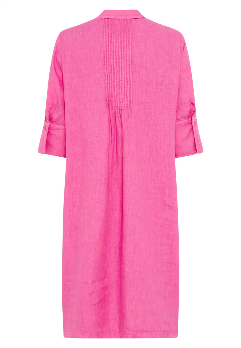 Linen dress with shirt collar
In pink