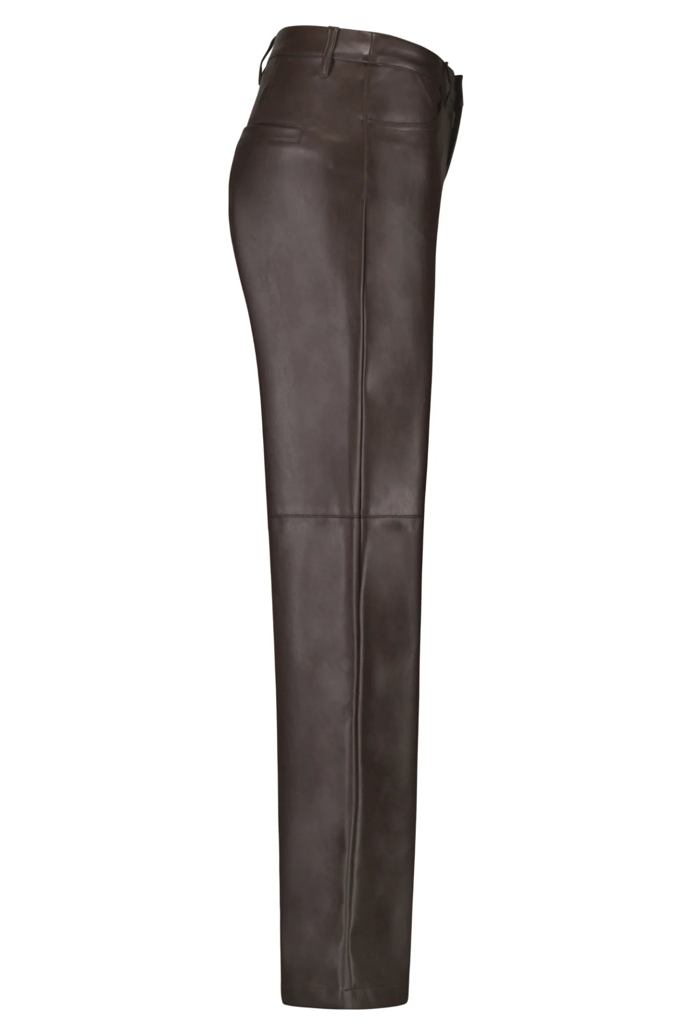 Red Button SRB4627A Colette Faux Leather Trousers (78cm) Brown