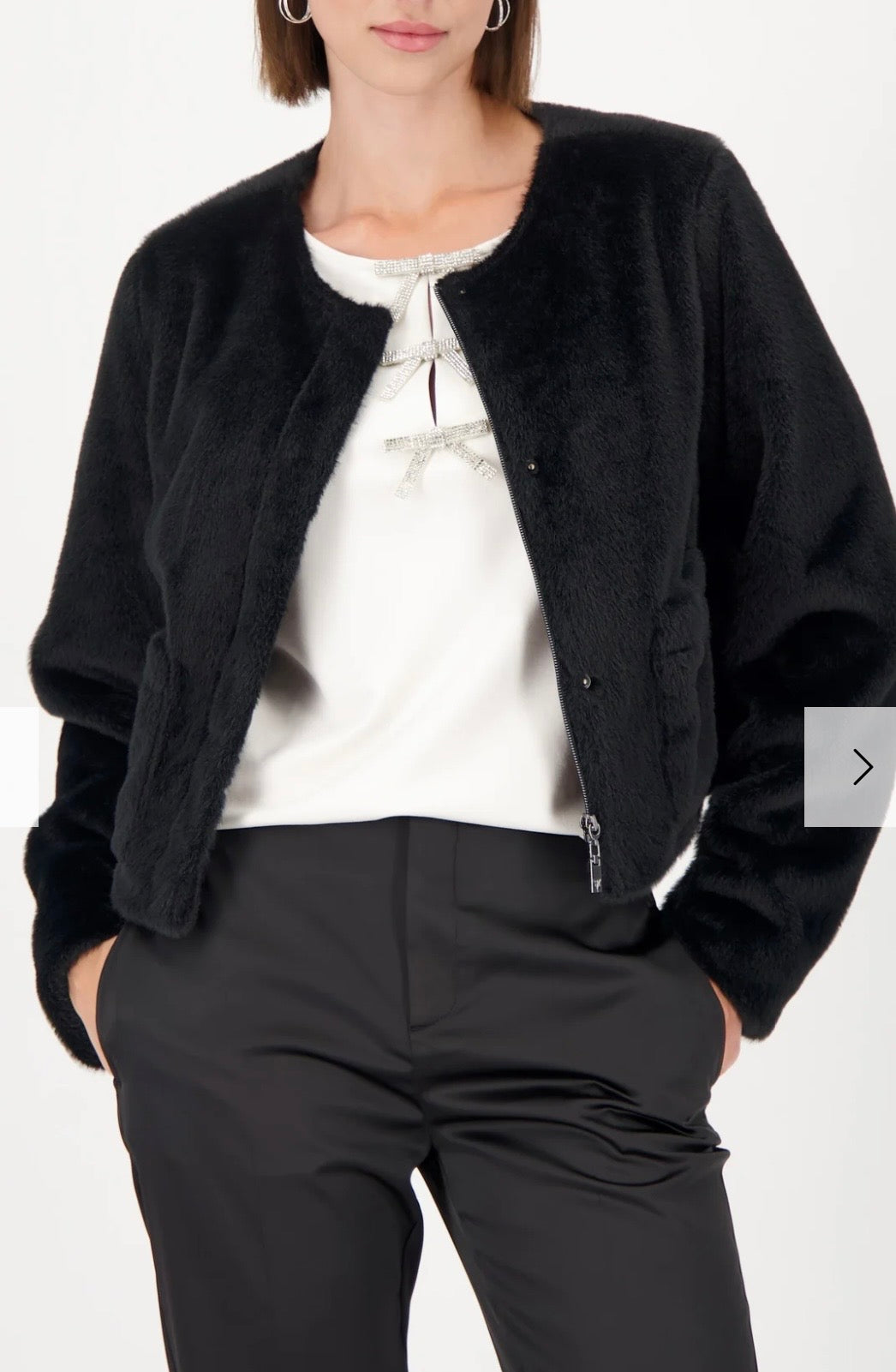 FAUX FUR JACKET - BLACK