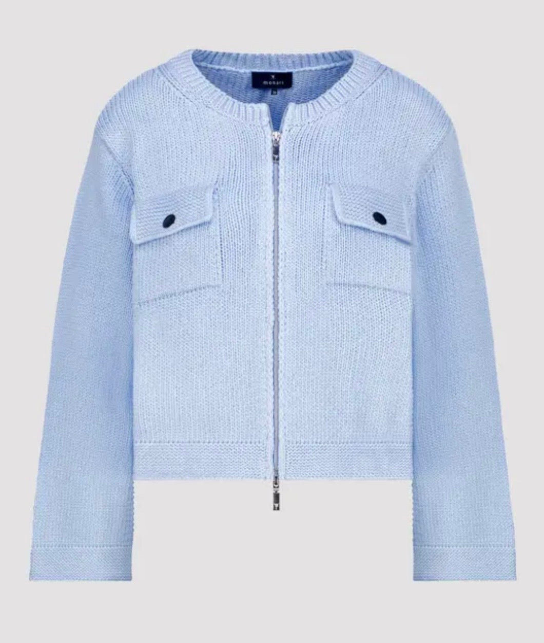 CARDIGAN WITH FLAP POCKETS - Light sky blue