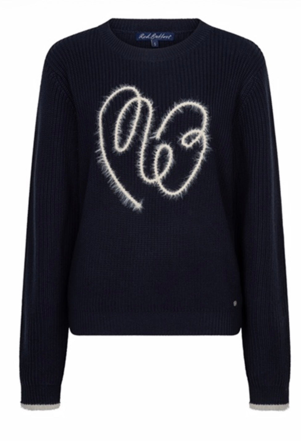 Sweater ribbon logo in navy