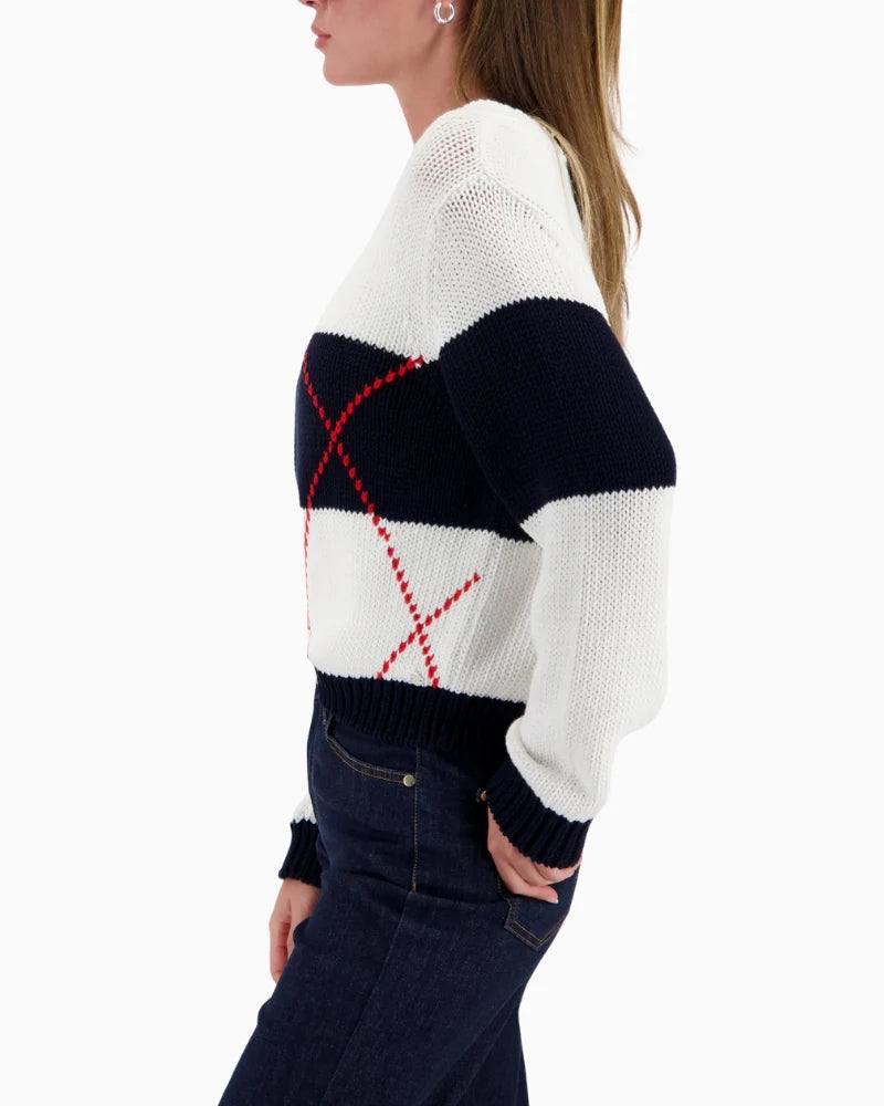Monari - Knitted Jumper with Intarsia Pattern