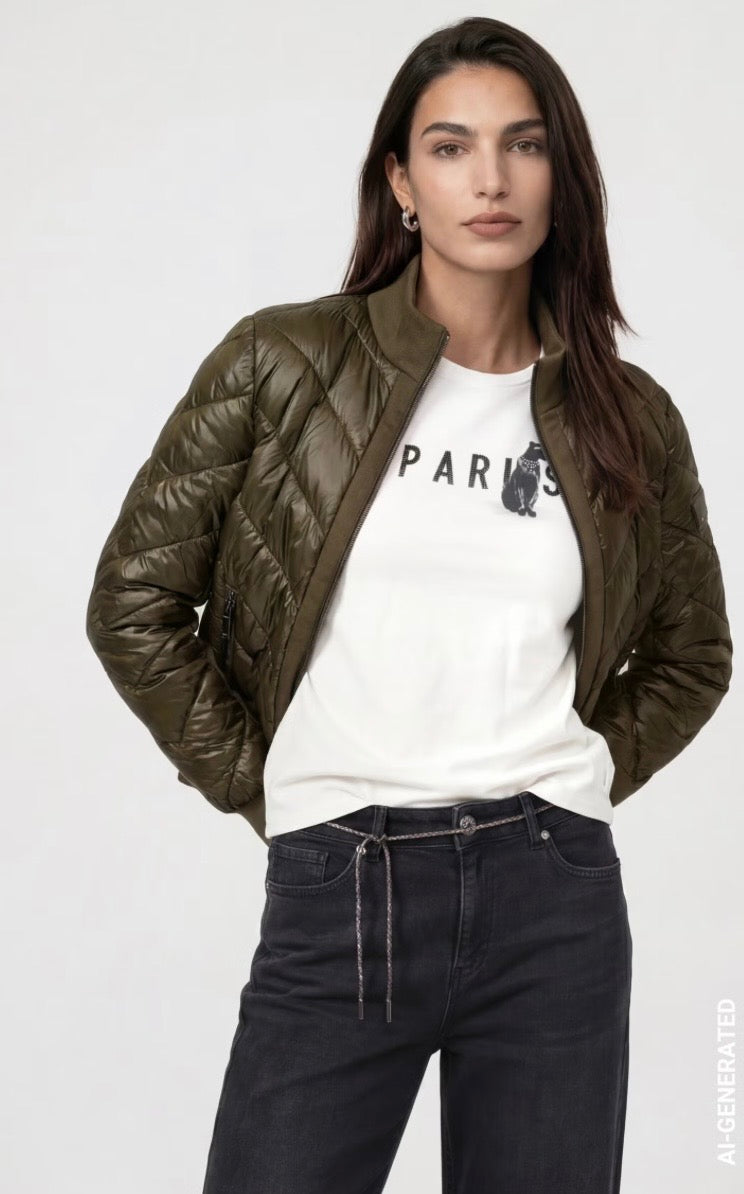 OLIVE JACKET WITH NEOPRENE