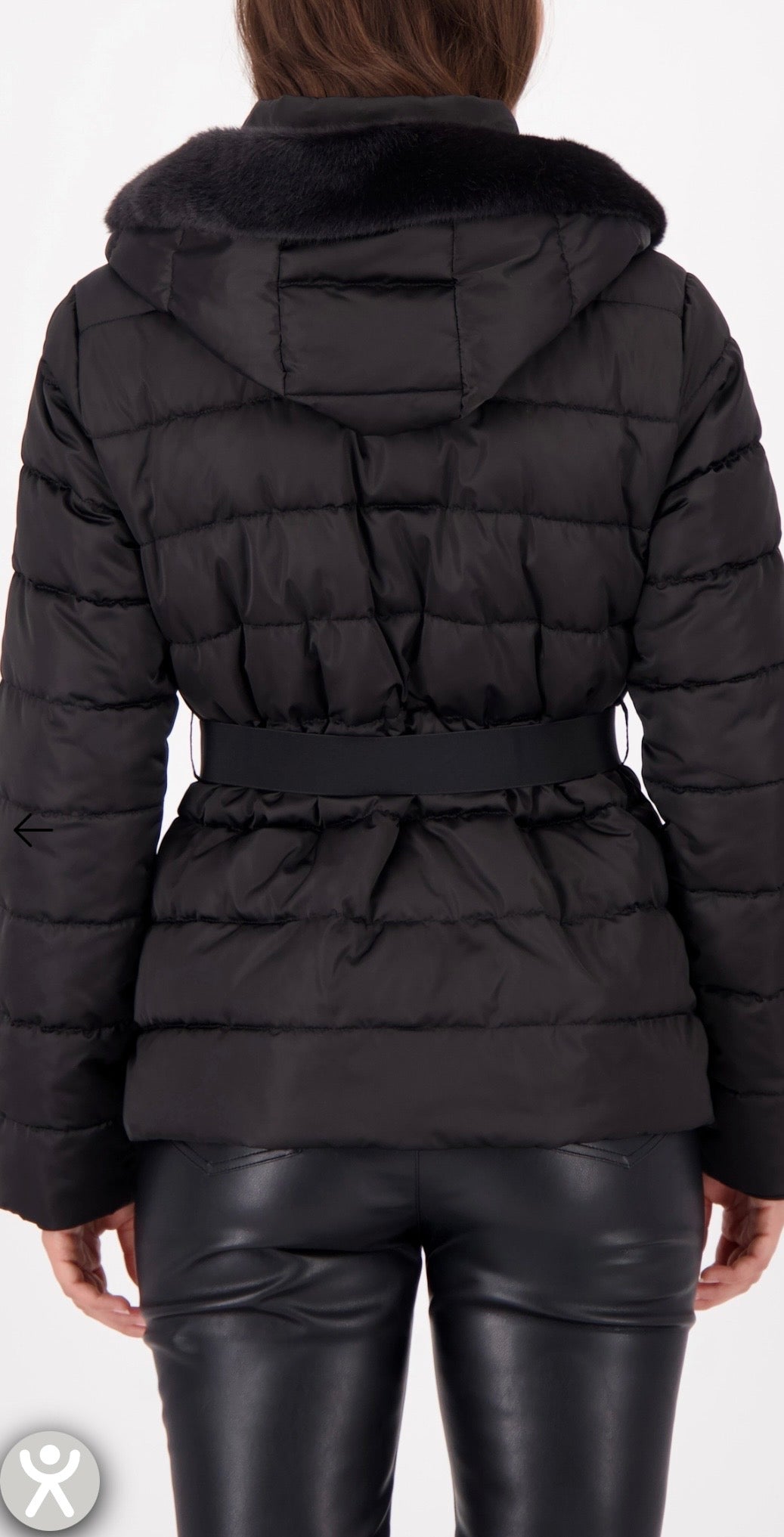 QUILTED JACKET WITH A WAIST BELT
COLOR:BLACK