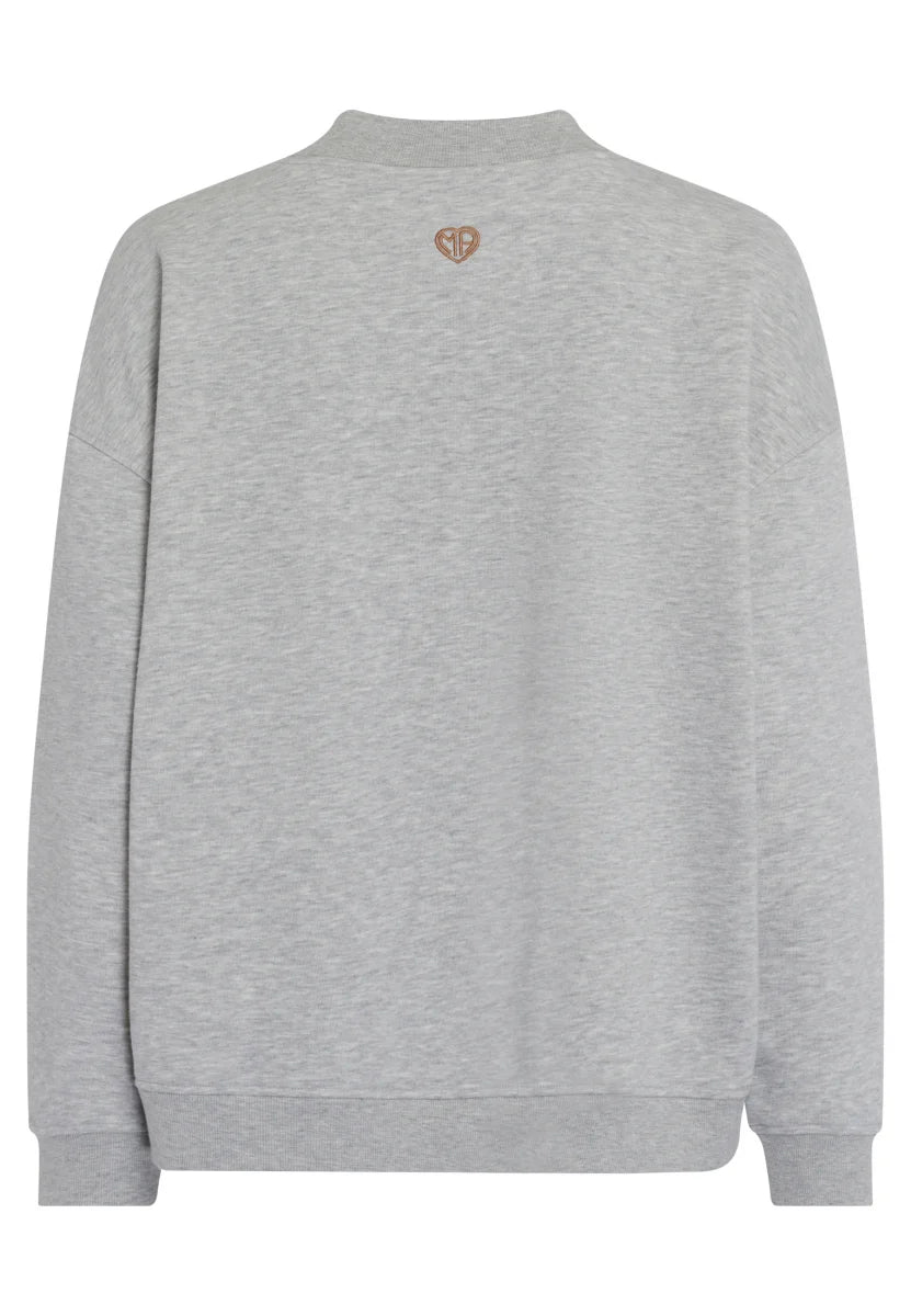 Grey melange Sweatshirt with embroidery