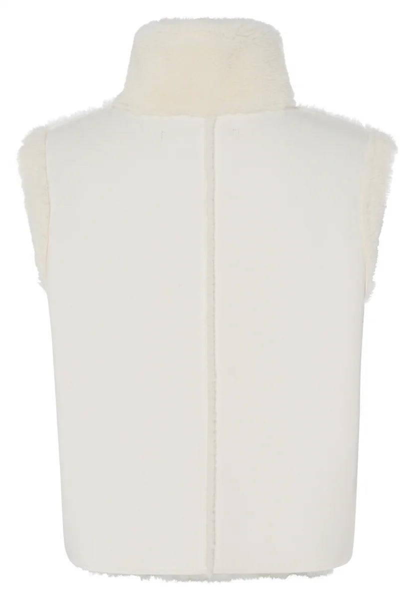 Faux fur vest in cream